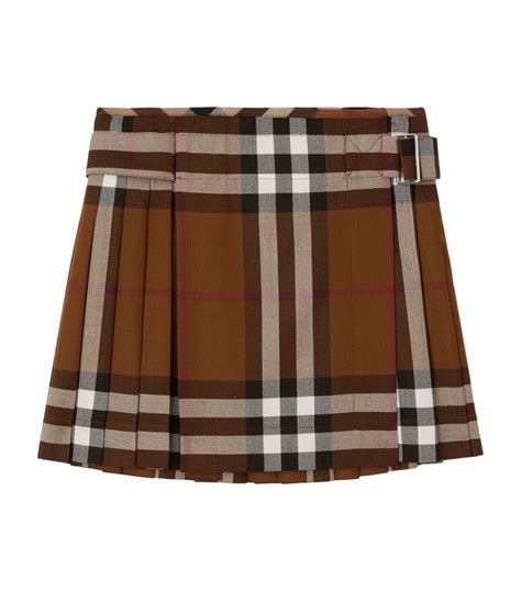 burberry women's blue double breasted skirt|burberry check wool pleated skirt.